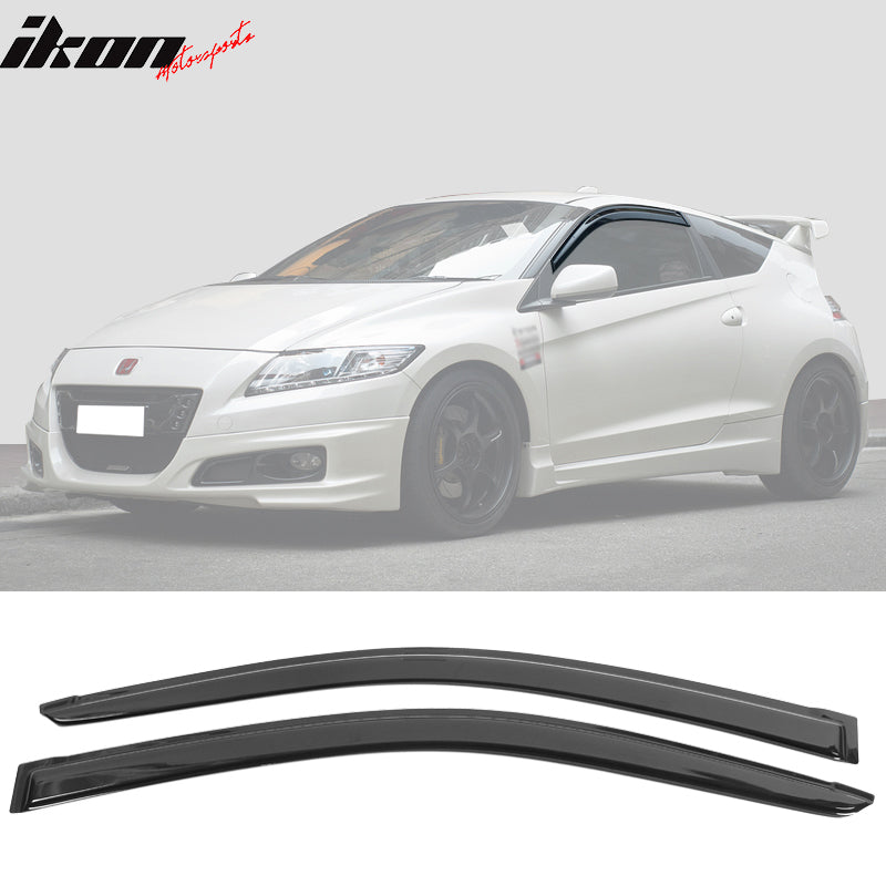 IKON MOTORSPORTS, Window Visor Compatible With 2011-2016 Honda CR-Z Vent Sun Shade Rain Guards Side Window Deflectors