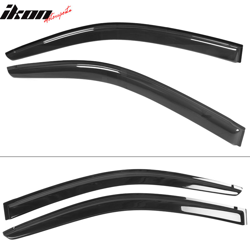 IKON MOTORSPORTS, Window Visor Compatible With 2011-2016 Honda CR-Z Vent Sun Shade Rain Guards Side Window Deflectors