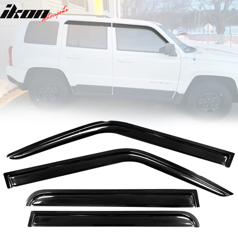 2007-2018 Jeep Patriot Tape on Visor Window Rain Guard Acrylic 4PC