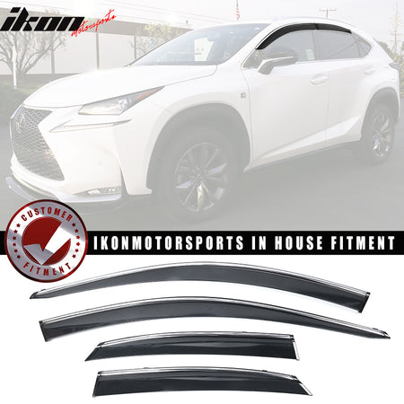 IKON MOTORSPORTS, Window Visor Compatible With 2015-2021 Lexus NX Vent Sun Shade Rain Guards Side Window Deflectors