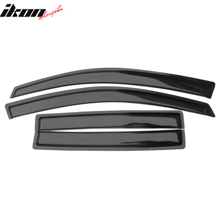 Window Visor Compatible With 2004-2016 Nissan Armada, Acrylic Unpainted Black Sun Rain Shade Guard Wind Vent Air Deflector by IKON MOTORSPORTS, 2005 2006 2007 2008 2009 2010 2011 2012 2013 2014 2015