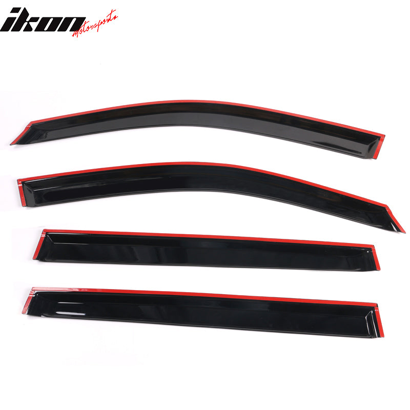 IKON MOTORSPORTS, Window Visor Compatible With 2014-2019 Toyota Highlander Vent Sun Shade Rain Guards Side Window Deflectors