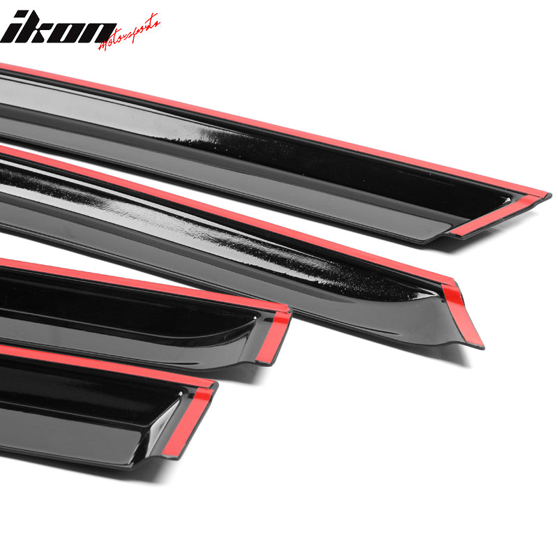 IKON MOTORSPORTS, Window Visor Compatible With 2014-2019 Toyota Highlander Vent Sun Shade Rain Guards Side Window Deflectors