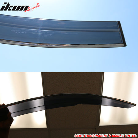 Fits 16-21 Civic 10th Sedan IKON Roof Spoiler + OE Window Visors W/Chrome Trim