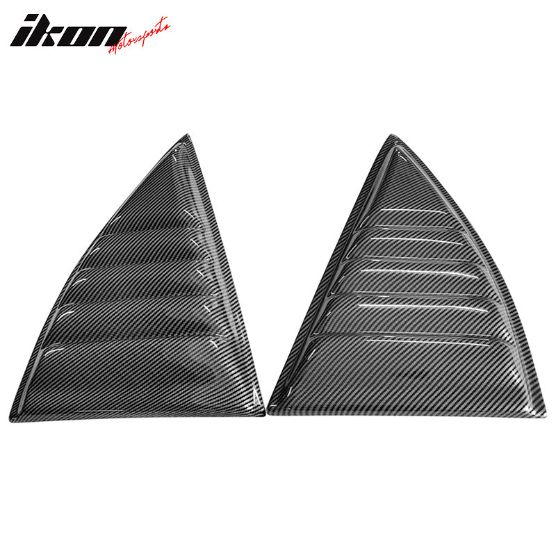 IKON MOTORSPORTS, Side Window Louver Compatible With 2010-2015 Chevy Camaro Coupe, Sun Shade Cover Windshield Scoop Pair, 2011 2012 2013 2014