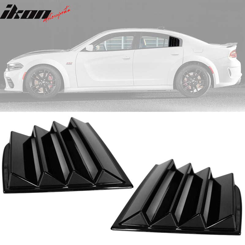 Fits 11-23 Dodge Charger V1 Style Side Window Scoop Louver Gloss Black