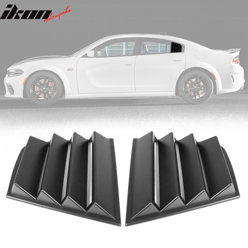 Fits 11-23 Dodge Charger V1 Style Side Window Scoop Louver Gloss Black