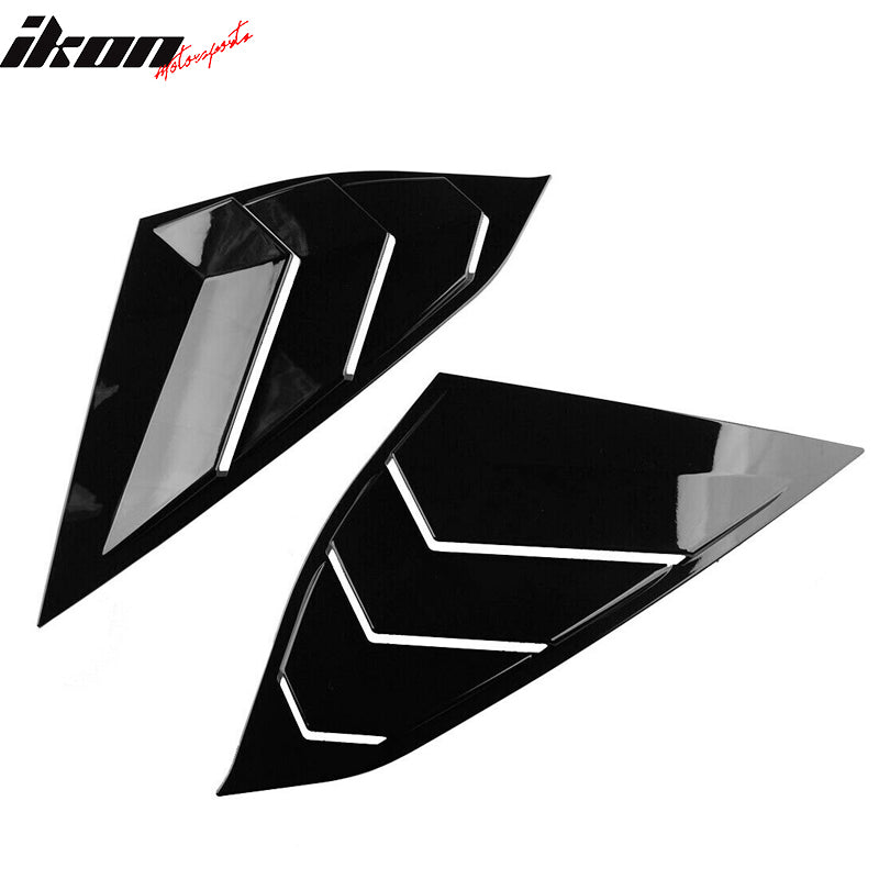 Fits 18-22 Honda Accord OE Side Window Louver Quarter Panel Gloss Black ABS