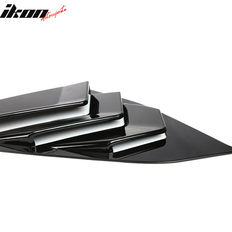 Fits 18-22 Honda Accord OE Side Window Louver Quarter Panel Gloss Black ABS