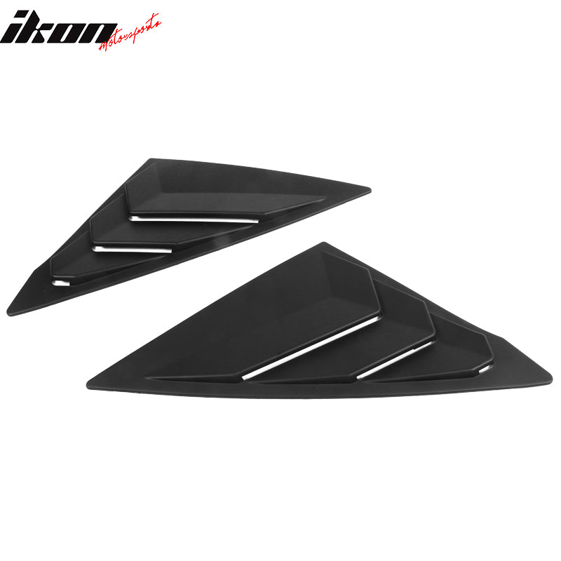 IKON MOTORSPORTS, Window Louver Compatible With 2022 Honda Civic 11th Gen 4-Door Sedan, ABS Plastic Side Vent Window Scoop Louver Cover Trim Pair