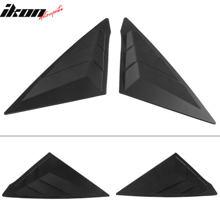 IKON MOTORSPORTS, Window Louver Compatible With 2022 Honda Civic 11th Gen 4-Door Sedan, ABS Plastic Side Vent Window Scoop Louver Cover Trim Pair