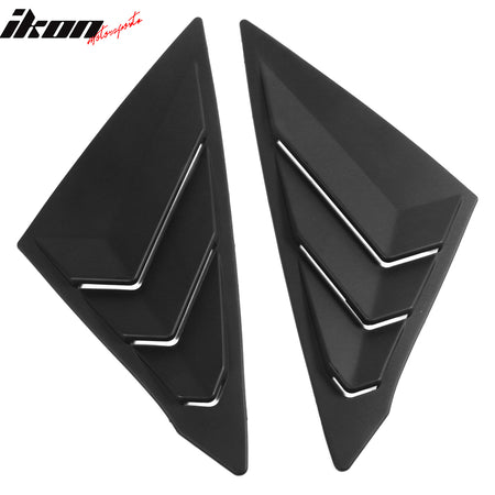 IKON MOTORSPORTS, Window Louver Compatible With 2022 Honda Civic 11th Gen 4-Door Sedan, ABS Plastic Side Vent Window Scoop Louver Cover Trim Pair