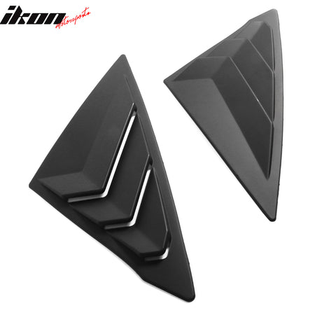 IKON MOTORSPORTS, Window Louver Compatible With 2022 Honda Civic 11th Gen 4-Door Sedan, ABS Plastic Side Vent Window Scoop Louver Cover Trim Pair