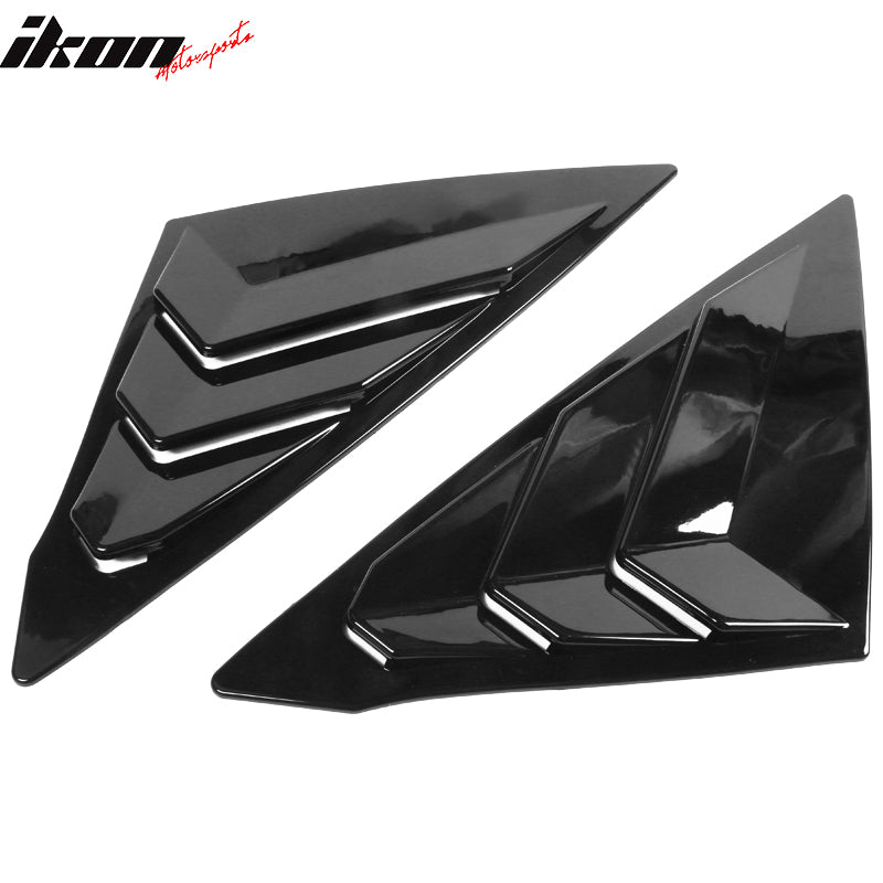 IKON MOTORSPORTS, Window Louver Compatible With 2022 Honda Civic 11th Gen 4-Door Sedan, ABS Plastic Side Vent Window Scoop Louver Cover Trim Pair