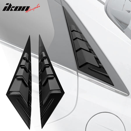 IKON MOTORSPORTS, Side Vent Compatible With 2021-2022 Hyundai Elantra 4-Door Sedan, ABS Plastic Rear Window Scoop Louver 2PC