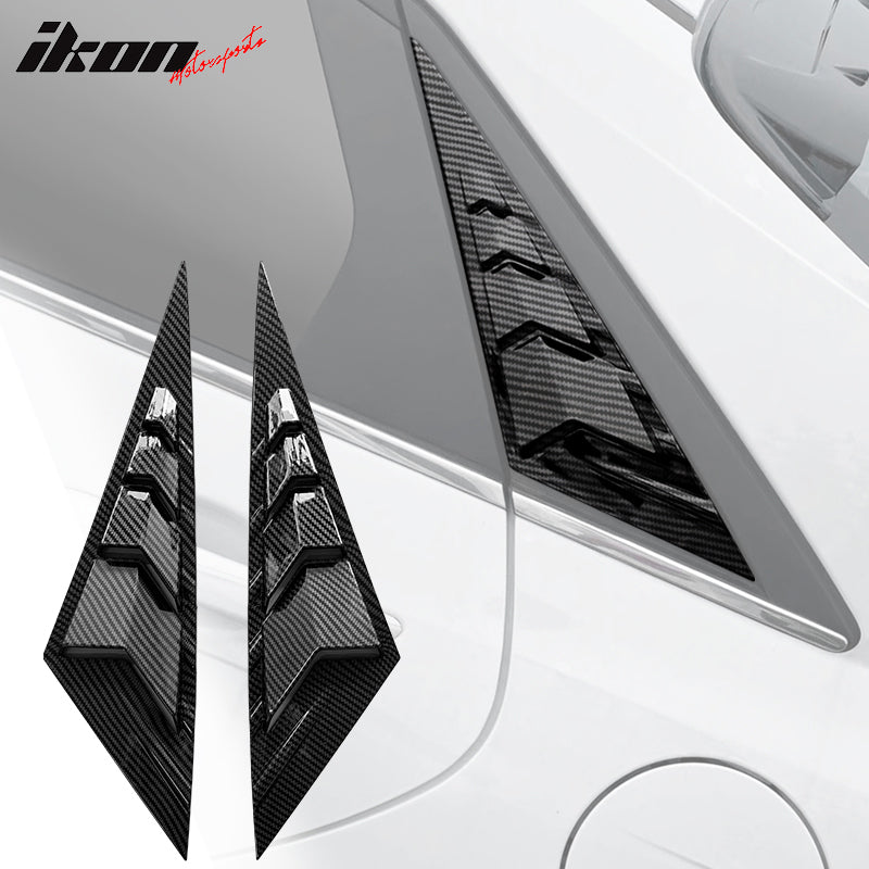 IKON MOTORSPORTS, Side Vent Compatible With 2021-2022 Hyundai Elantra 4-Door Sedan, ABS Plastic Rear Window Scoop Louver 2PC