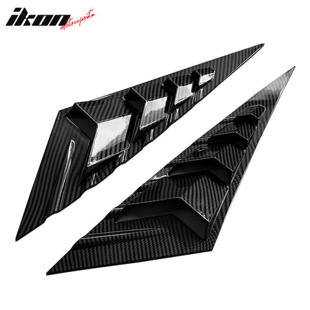 IKON MOTORSPORTS, Side Vent Compatible With 2021-2022 Hyundai Elantra 4-Door Sedan, ABS Plastic Rear Window Scoop Louver 2PC