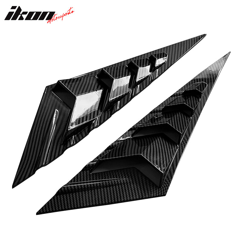 IKON MOTORSPORTS, Side Vent Compatible With 2021-2022 Hyundai Elantra 4-Door Sedan, ABS Plastic Rear Window Scoop Louver 2PC