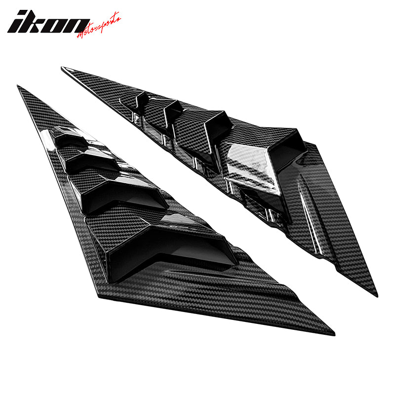 IKON MOTORSPORTS, Side Vent Compatible With 2021-2022 Hyundai Elantra 4-Door Sedan, ABS Plastic Rear Window Scoop Louver 2PC