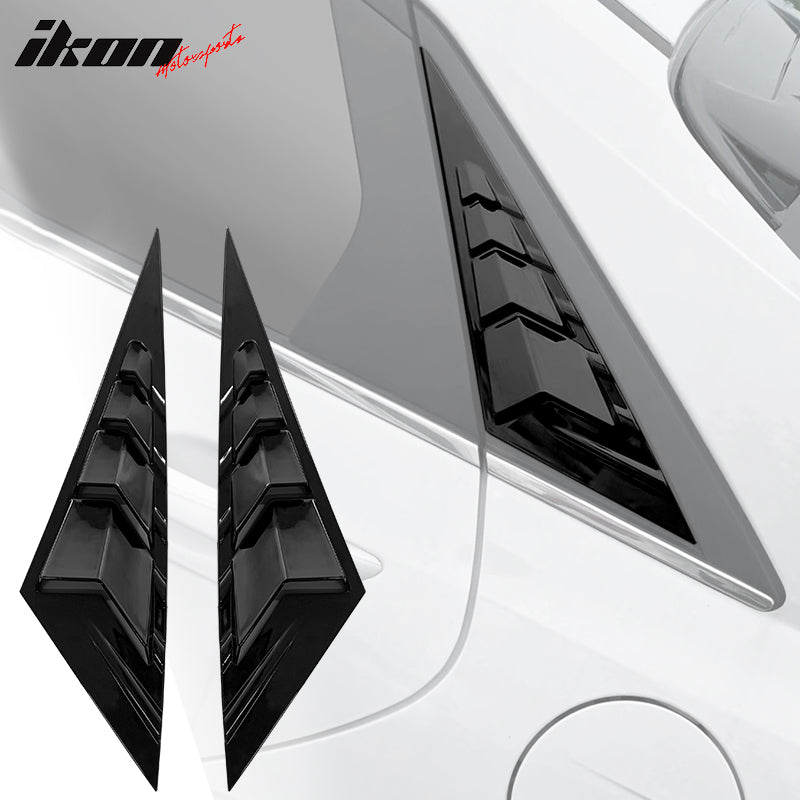 IKON MOTORSPORTS, Side Vent Compatible With 2021-2022 Hyundai Elantra 4-Door Sedan, ABS Plastic Rear Window Scoop Louver 2PC