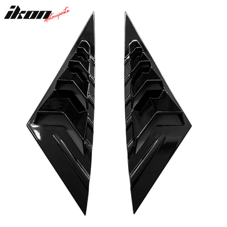 IKON MOTORSPORTS, Side Vent Compatible With 2021-2022 Hyundai Elantra 4-Door Sedan, ABS Plastic Rear Window Scoop Louver 2PC