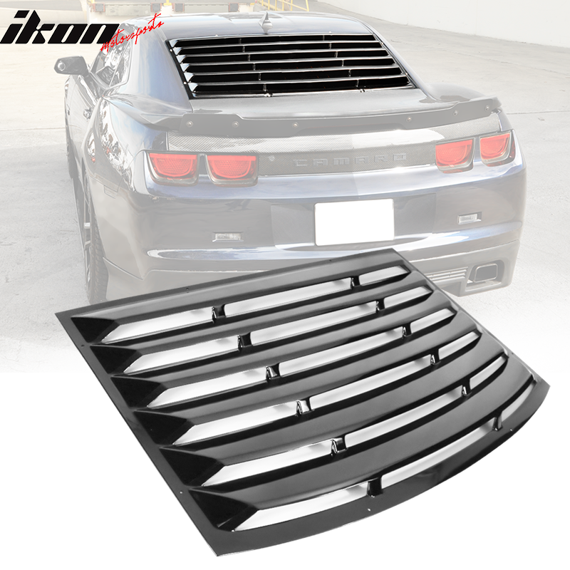 Fits 10-15 Camaro Rear Window Louver Matte Black Gloss Black Carbon Fiber Print