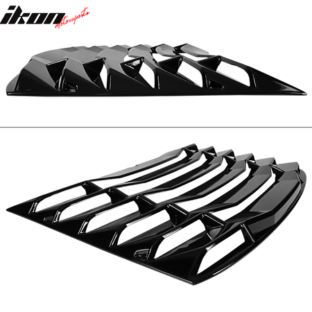 Windshield Louver Compatible With 2016-2023 Chevy Camaro (Not Fit Convertible), IKON Style Rear Window Louvers Cover Sun Shade ABS by IKON MOTORSPORTS, 2017 2018