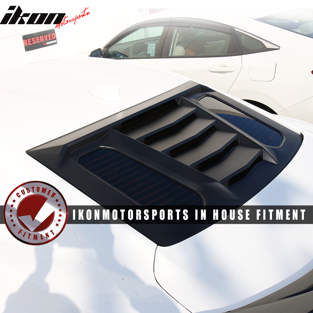 Fits 16-23 Chevrolet Camaro Coupe 2PCS GT Side + IKON V2 Rear Window Louvers ABS