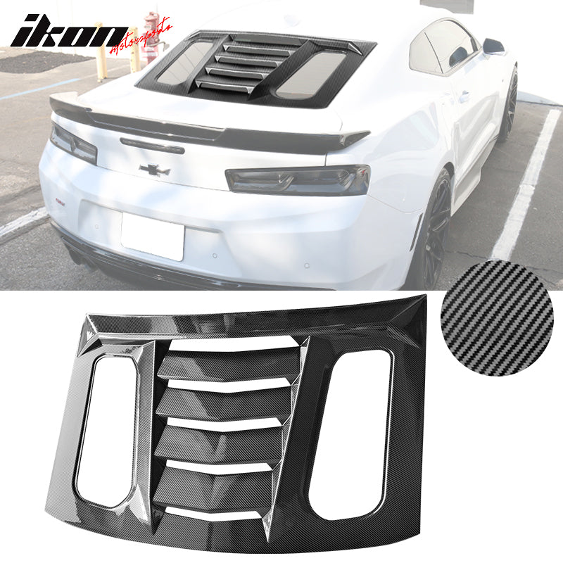 2016-2023 Chevy Camaro Carbon Fiber Print Rear Window Louver ABS