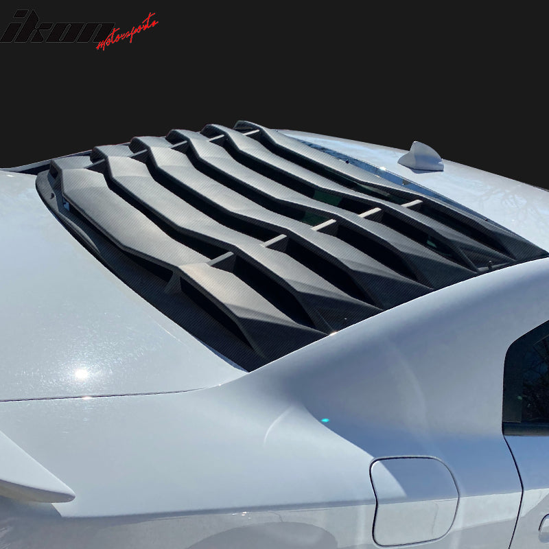 Fits 11-23 Charger IKON Window Louver Matte / Gloss Black / Carbon Fiber Print