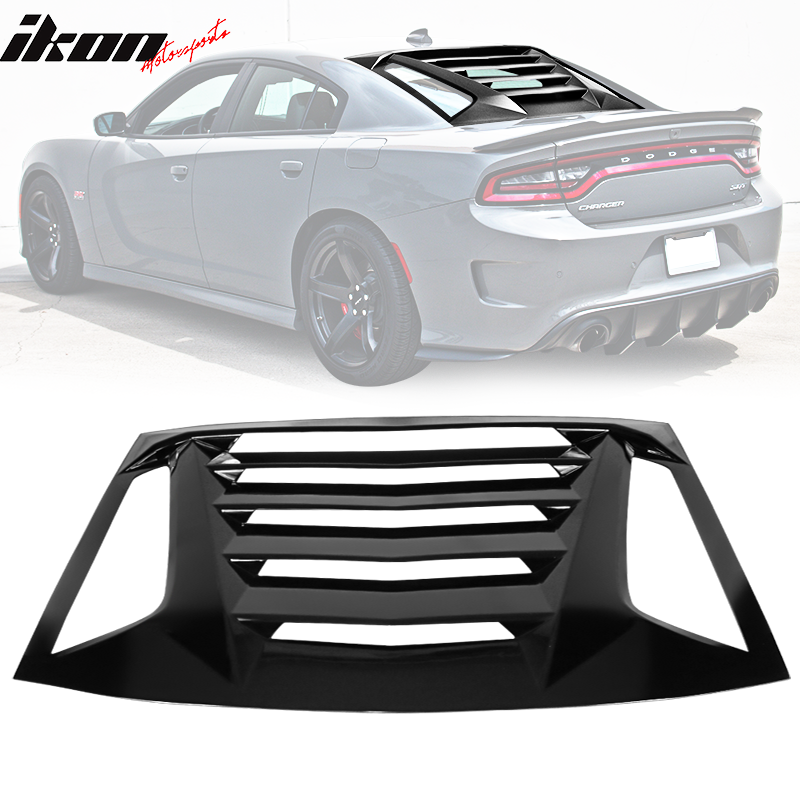 Fits 11-23 Charger IKON V2 Window Louver Matte / Gloss Black Carbon Fiber Print