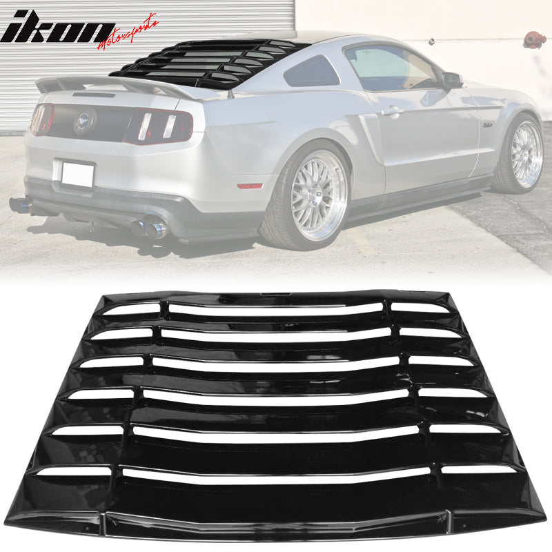 Fits 05-14 Ford Mustang IKON Style Rear Window Louvers Unpainted / CFL