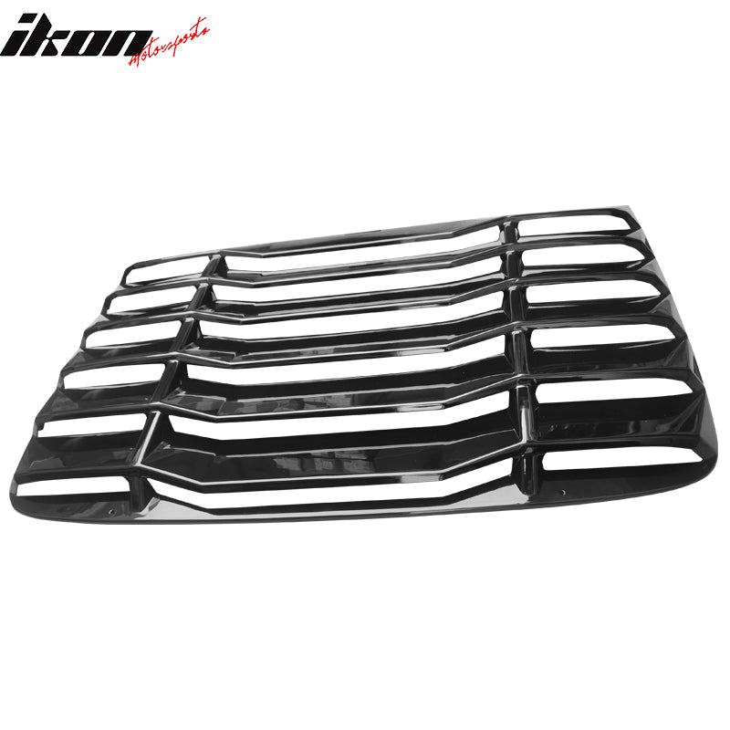 Fits 16-20 Honda Civic 2Dr Coupe Rear Window Louvers Cover Gloss Black ABS