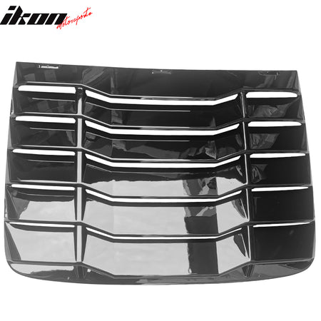 Fits 16-20 Honda Civic 2Dr Coupe Rear Window Louvers Cover Gloss Black ABS