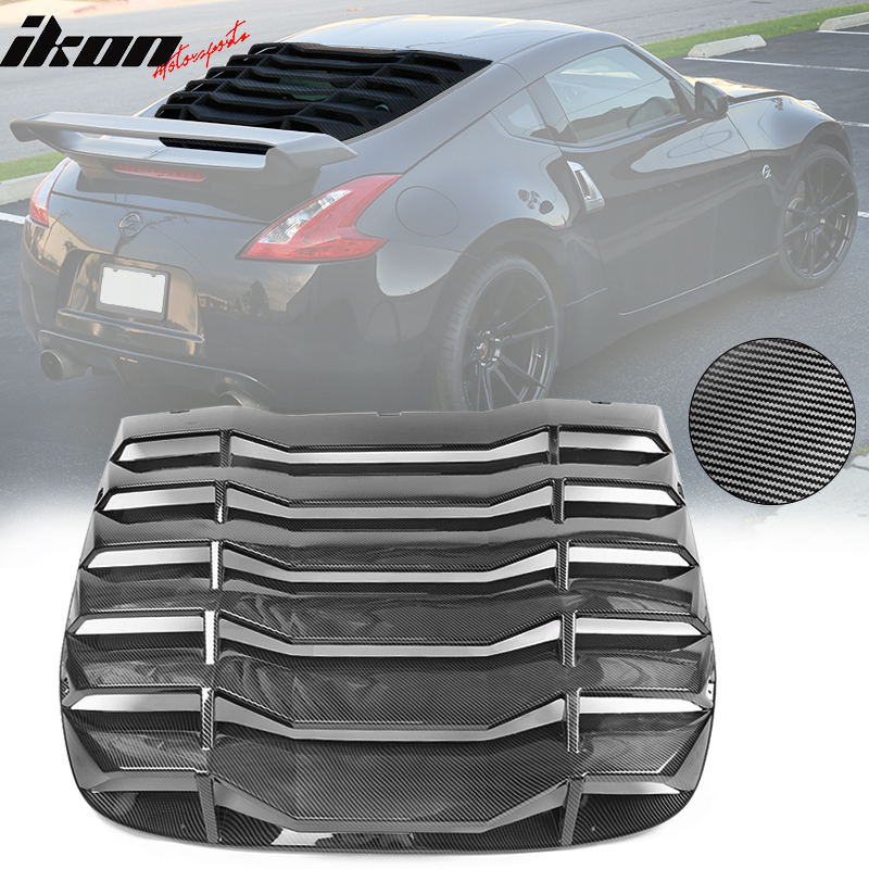 Windshield Louver Compatible With 2009-2020 Nissan 370Z, IKON Style Rear Window Louvers Cover Sun Shade ABS by IKON MOTORSPORTS,  2010 2011 2012 2013 2014 2015 2016