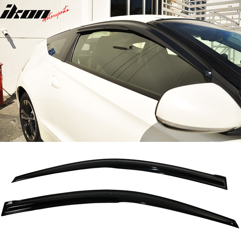 IKON MOTORSPORTS, Window Visor Compatible With 2011-2016 Honda CR-Z Vent Sun Shade Rain Guards Side Window Deflectors