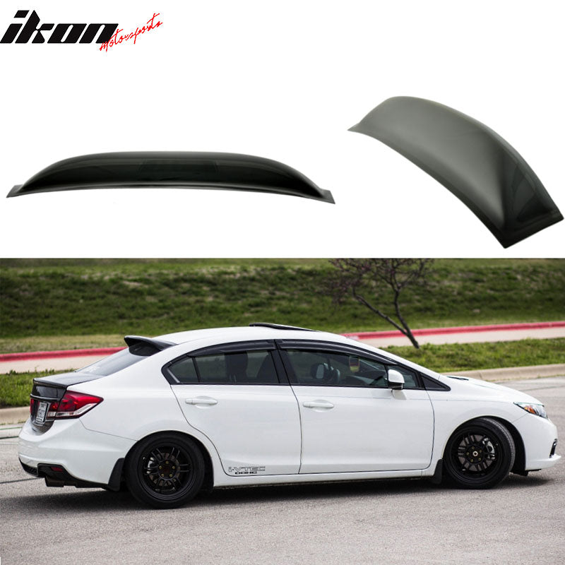 2012-2015 Honda Civic 4Dr Black Rear Roof Window Spoiler Visor Acrylic