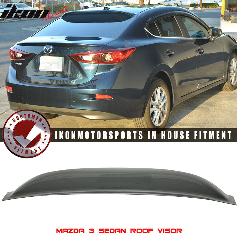 2014-2016 Mazda 3 4Dr Smoke Rear Window Roof Spoiler Wing Acrylic