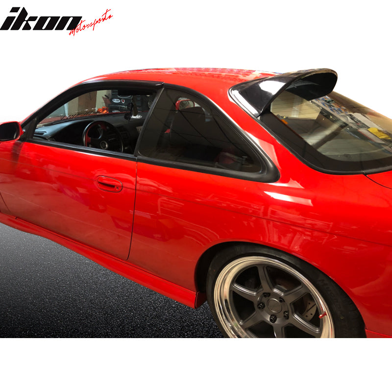 IKON MOTORSPORTS, Rear Roof Window Spoiler Compatible With 1995-1998 Nissan 240SX, Factory Style Acrylic Wind Deflector Rain Guard Sunshades, 1996 1997