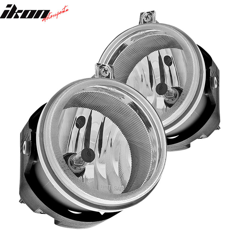 Fog Lights Compatible With 2005-2010 Dodge Caravan Avenger Caliber, Halo Clear Fog Lamps by IKON MOTORSPORTS