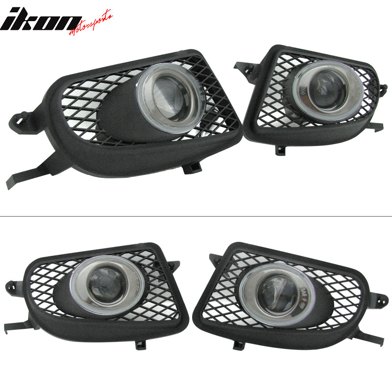 IKON MOTORSPORTS, Fog Lights Compatible With 1994-2000 Mercedes W202 C Class & C43 AMG, Left Right Side Fog Light W/Clear Lens OEM Style, 1995 1996 1997 1998 1999